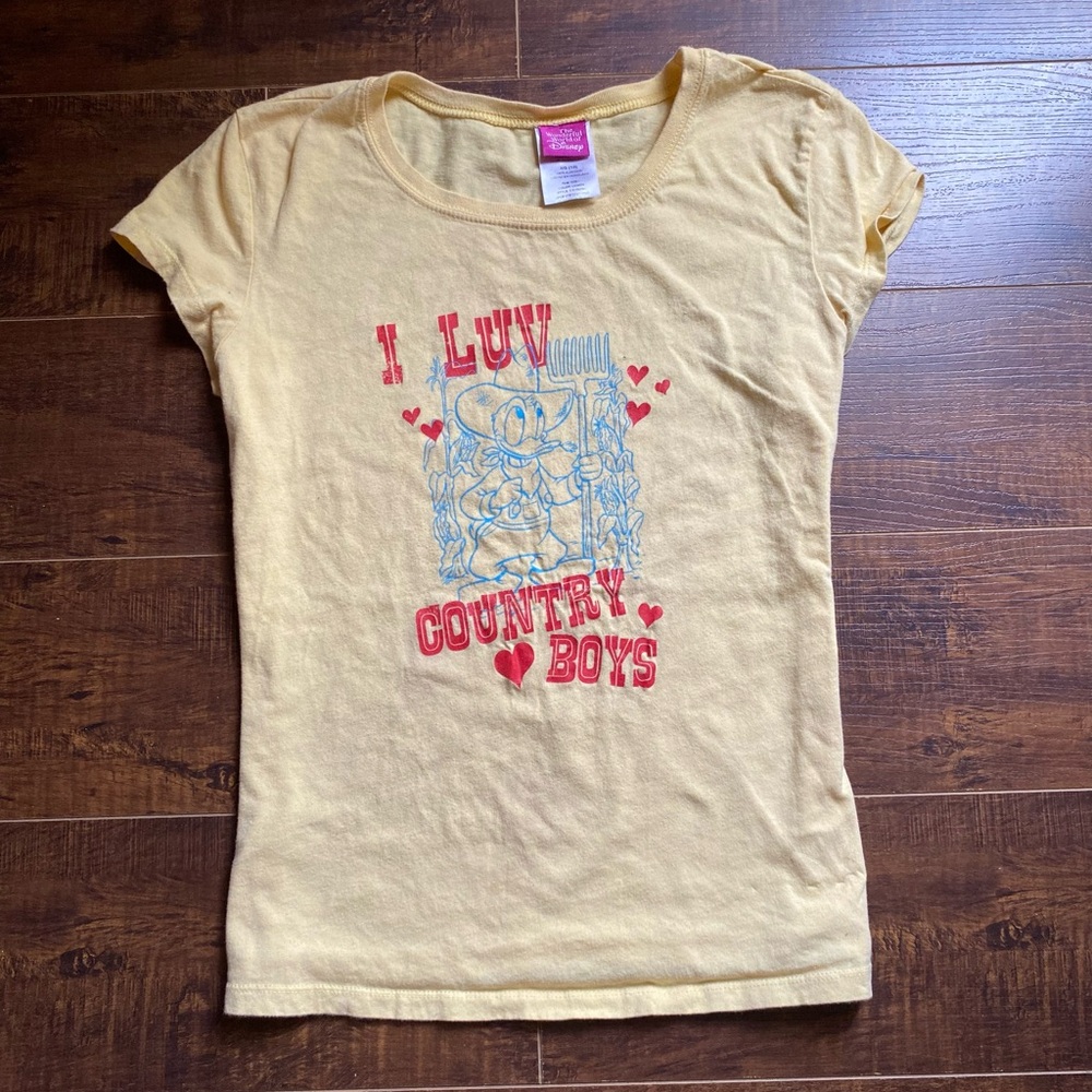Vintage Disney Graphic Baby Tee - 'I Luv Country Boys'